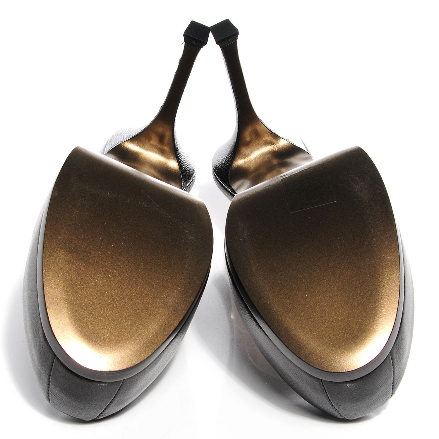Saint Laurent Vernigolf Tribtoo Platform Slingback 80 Pumps Black 38.5 5 of 7