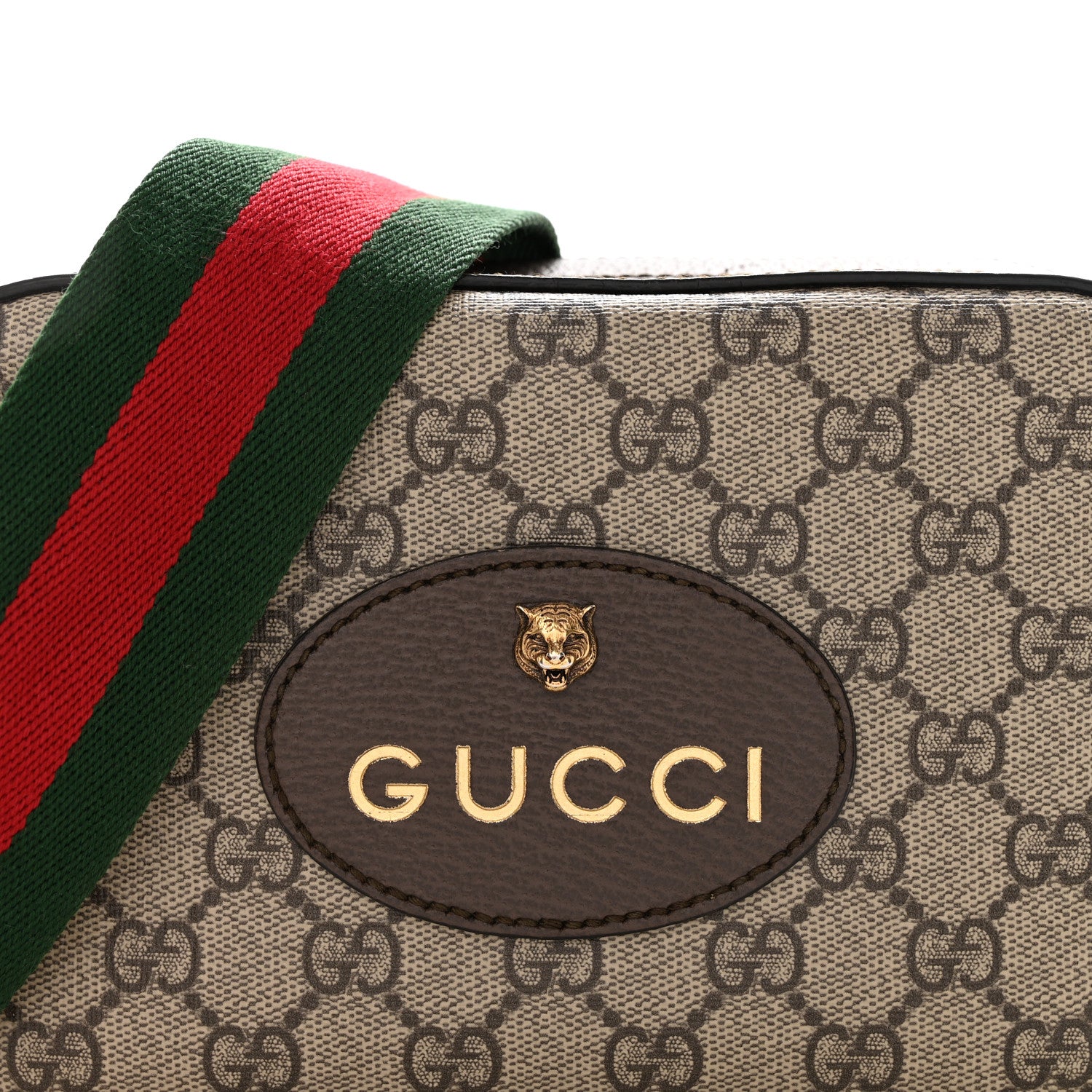 Gucci GG Supreme Monogram Web Neo Vintage Shoulder Bag Beige New Acero Crop 8 of 14