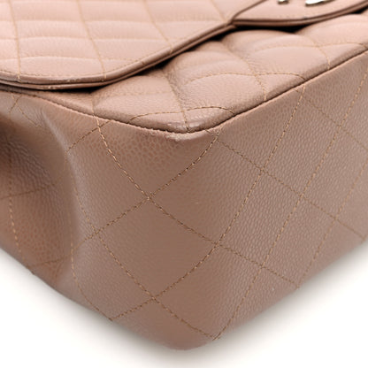 Chanel Caviar Quilted Jumbo Single Flap Dark Beige 9 of 10