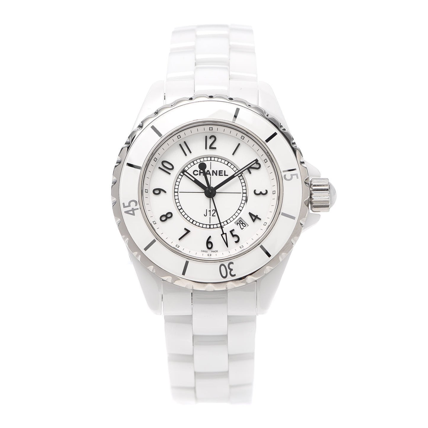 Stainless Steel Ceramic 33mm J12 Quartz Watch White