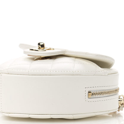 Chanel Lambskin Quilted CC In Love Heart Clutch With Chain White 10 of 12