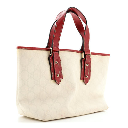 Gucci GG Plus Monogram Small Jolicoeur Tattoo Heart Tote Off White Red 3 of 14