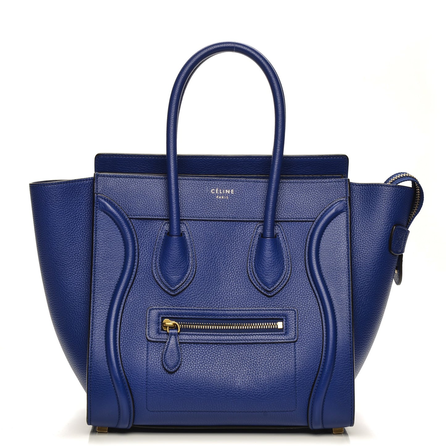 Drummed Calfskin Micro Luggage Indigo