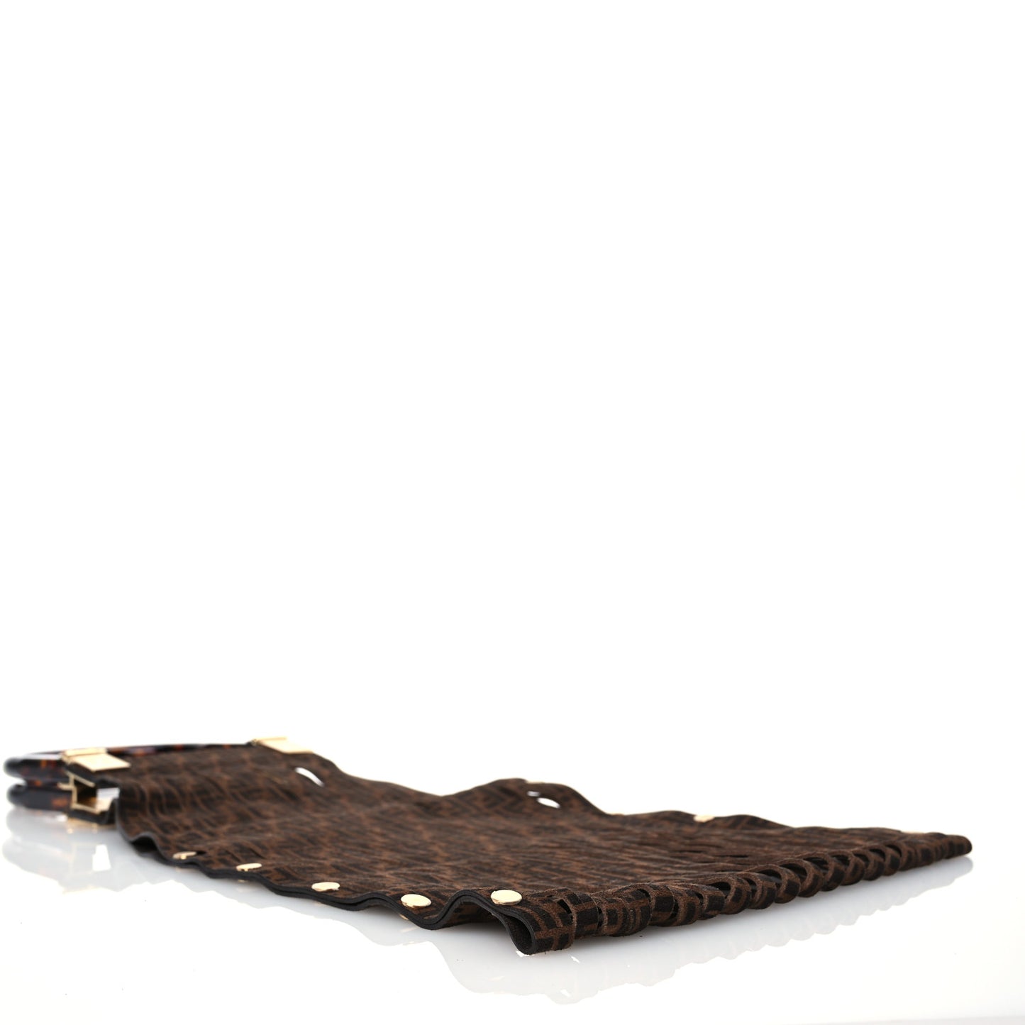 Suede Plexiglass FF Mesh Fendi Sunny Tote Bag Sigaro Moro