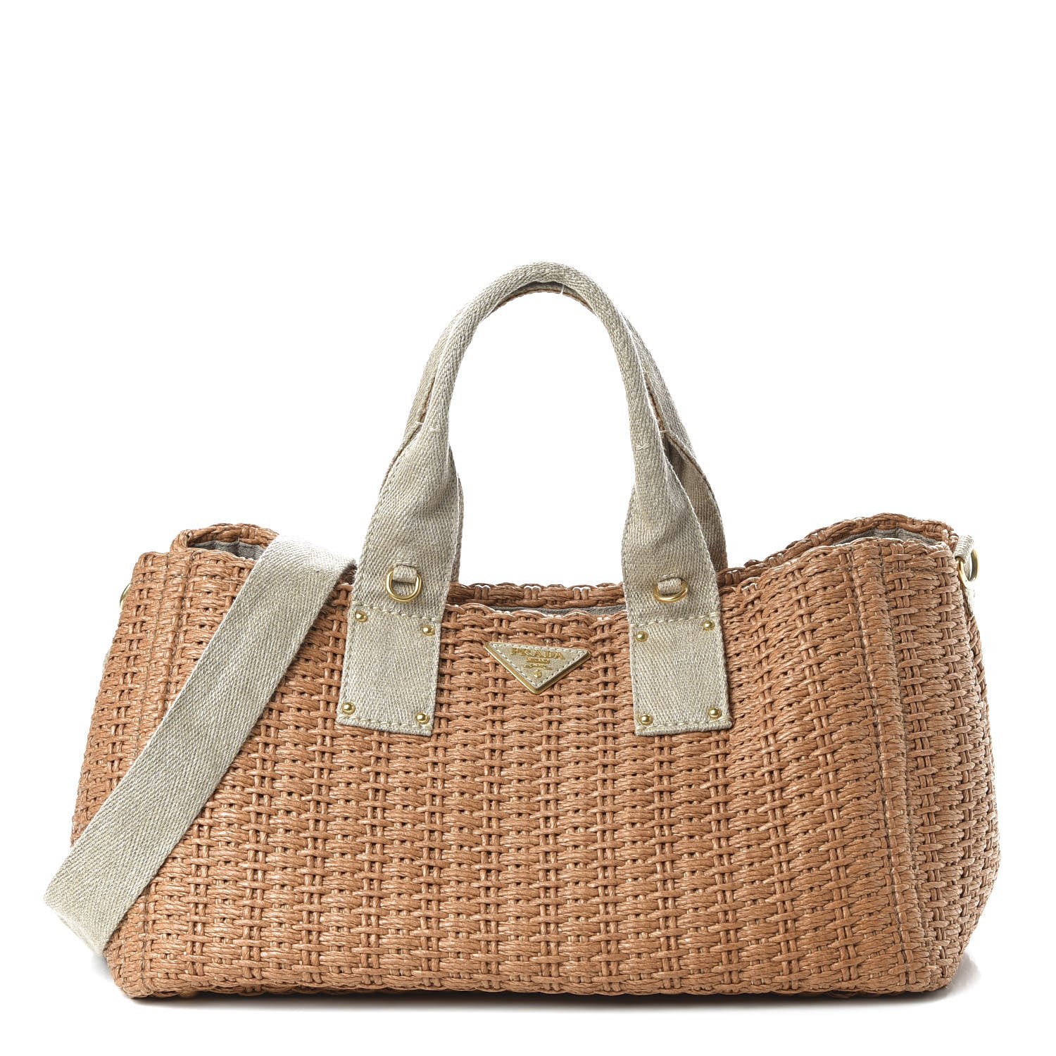 Prada Raffia Canvas Mistolino Tote Naturale 1 of 11