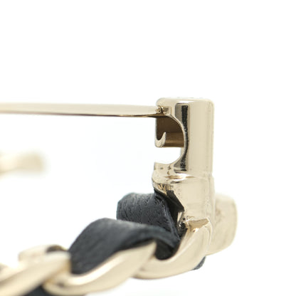 Chanel Lambskin Chain CC Brooch Black Gold 4 of 7