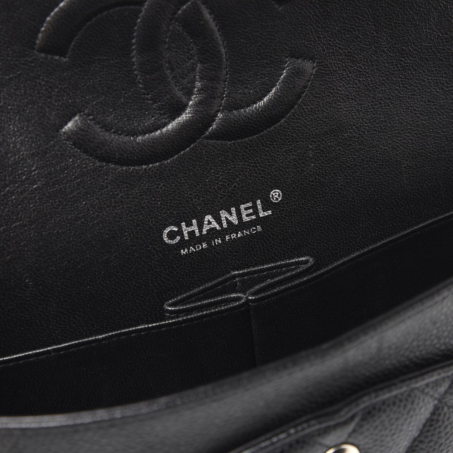 Caviar Quilted Medium Double Flap Black