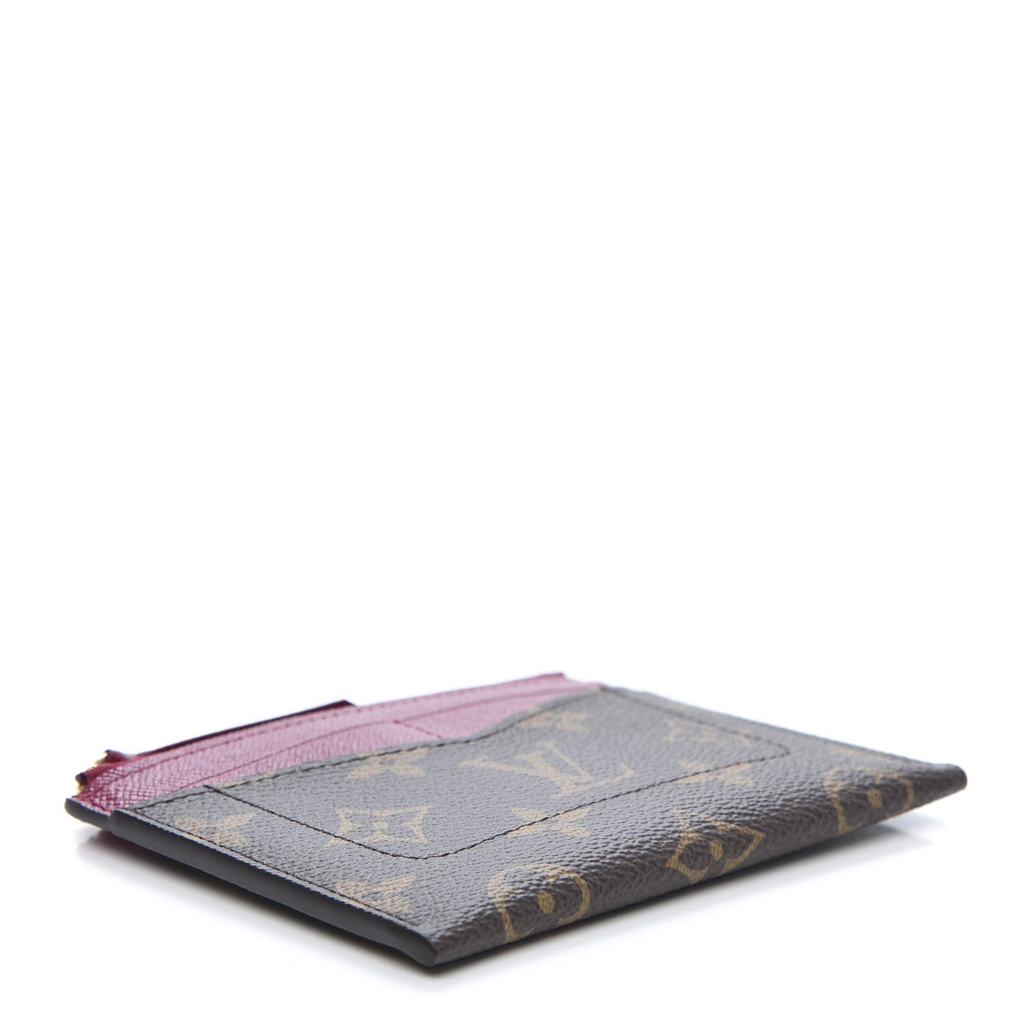Monogram Zipped Card Holder Fuchsia