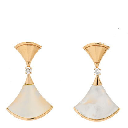 Bulgari 18K Rose Gold Diamond Mother of Pearl Divas' Dream Earrings 1 of 5