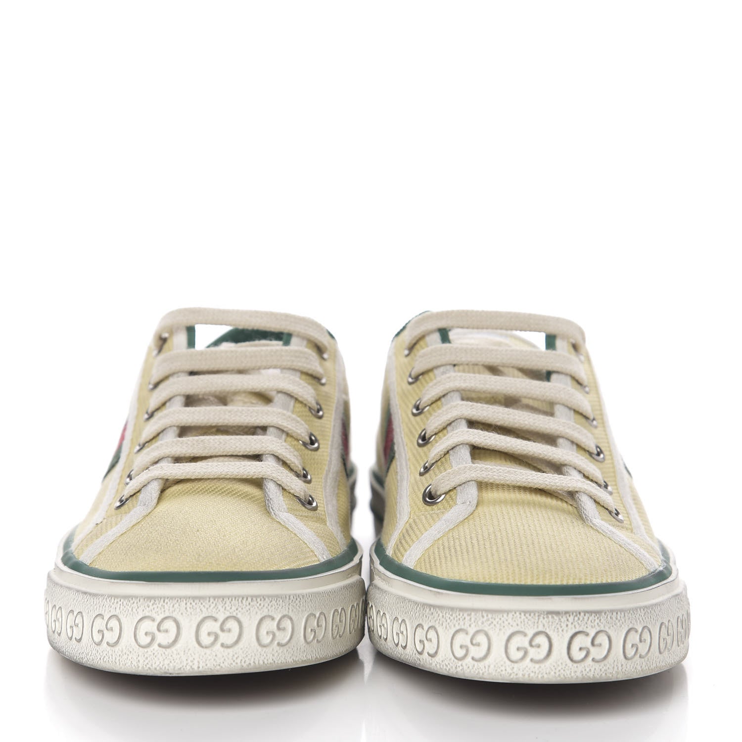 Gucci Canvas Web Womens 1977 Tennis Sneakers 40 Burro Mystic White 2 of 9