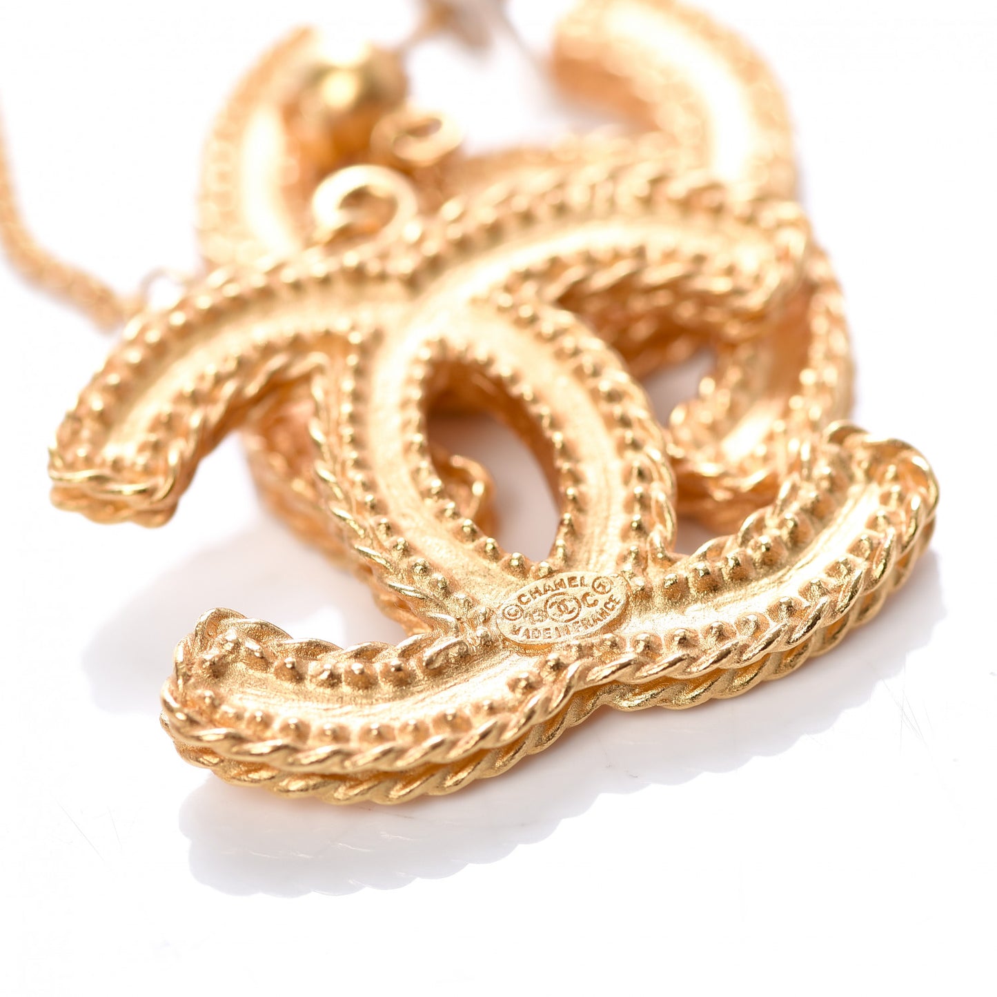 CC Drop Earrings Matte Gold