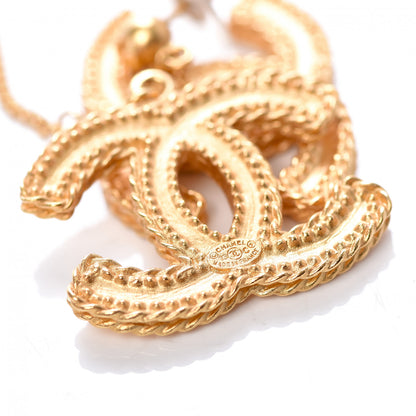 Chanel CC Drop Earrings Matte Gold 4 of 4