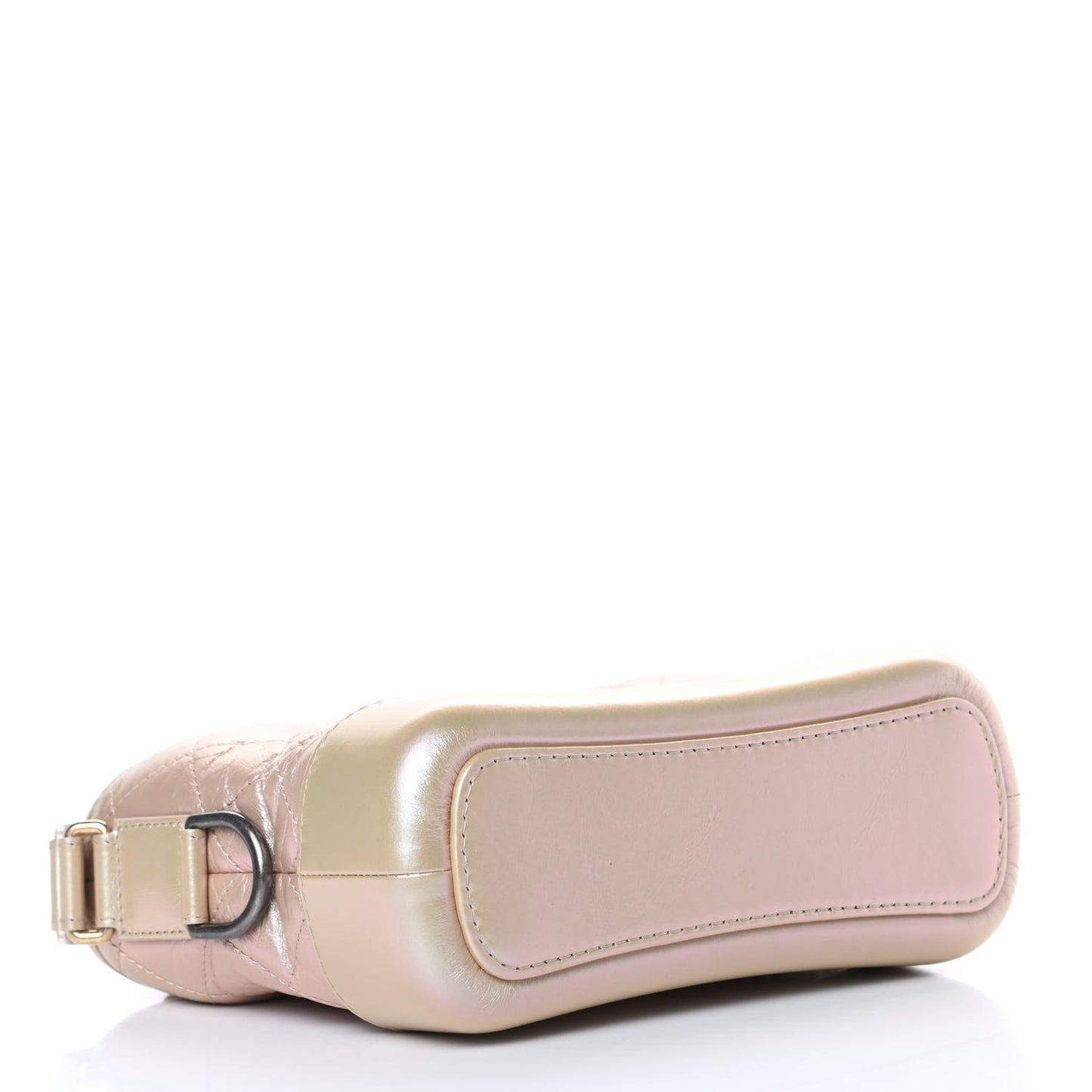 Iridescent Aged Calfskin Quilted Small Gabrielle Hobo Light Pink