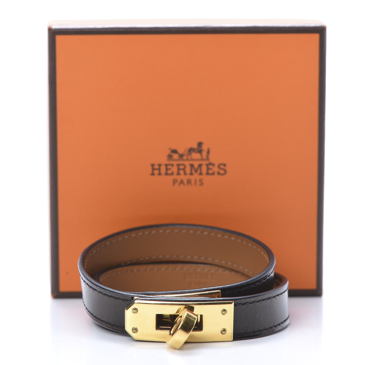 Hermes Box Kelly Double Tour Bracelet M Black 7 of 7