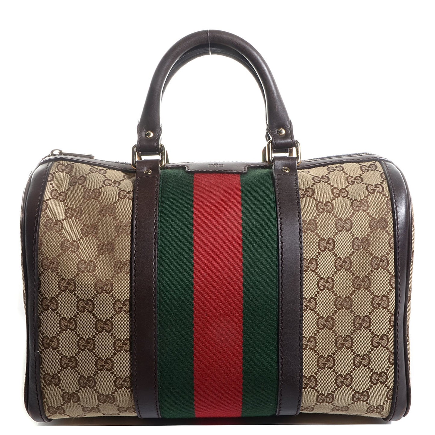 Monogram Vintage Web Medium Boston Dark Brown