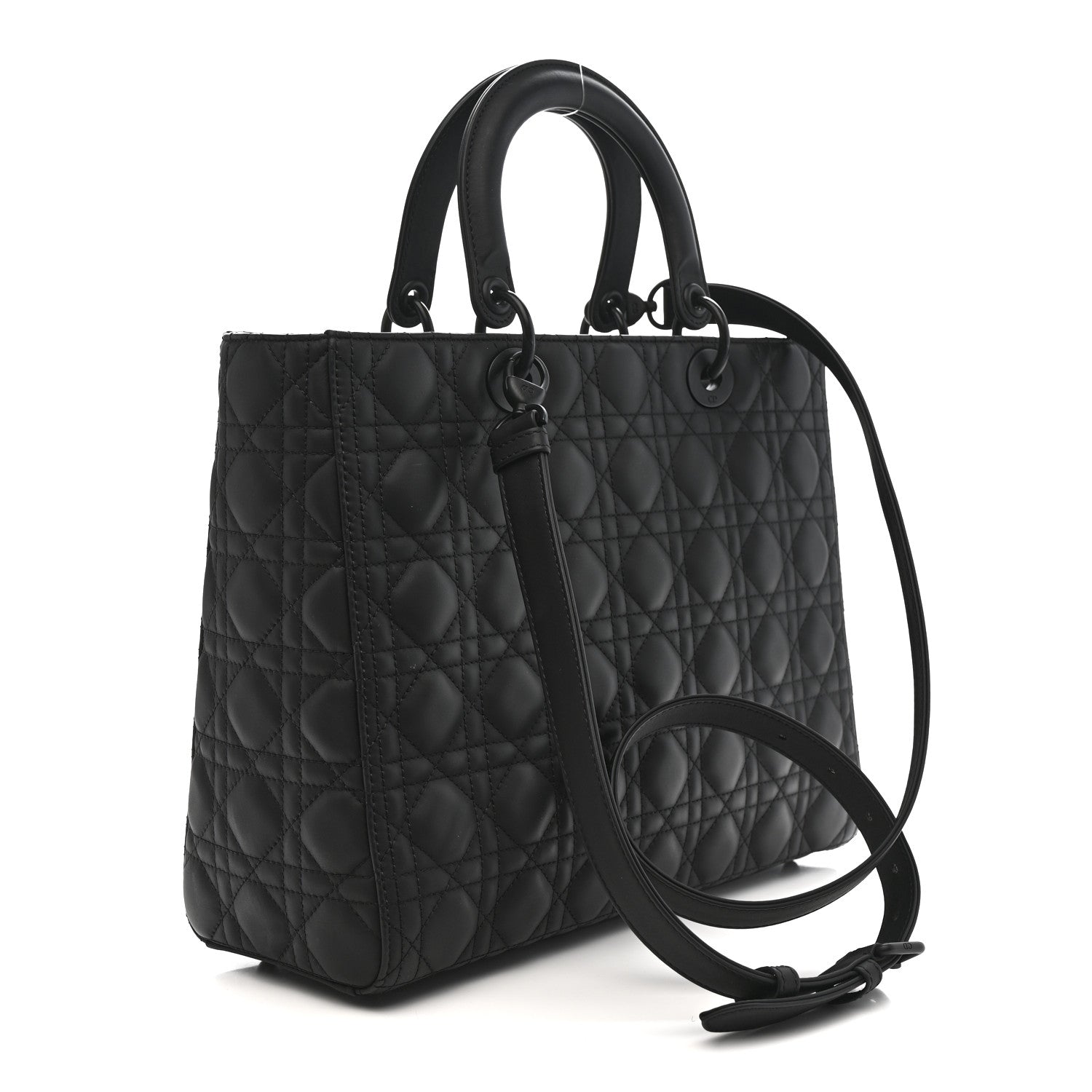 Christian Dior Ultra Matte Calfskin Cannage Large Lady Dior Black 3 of 10