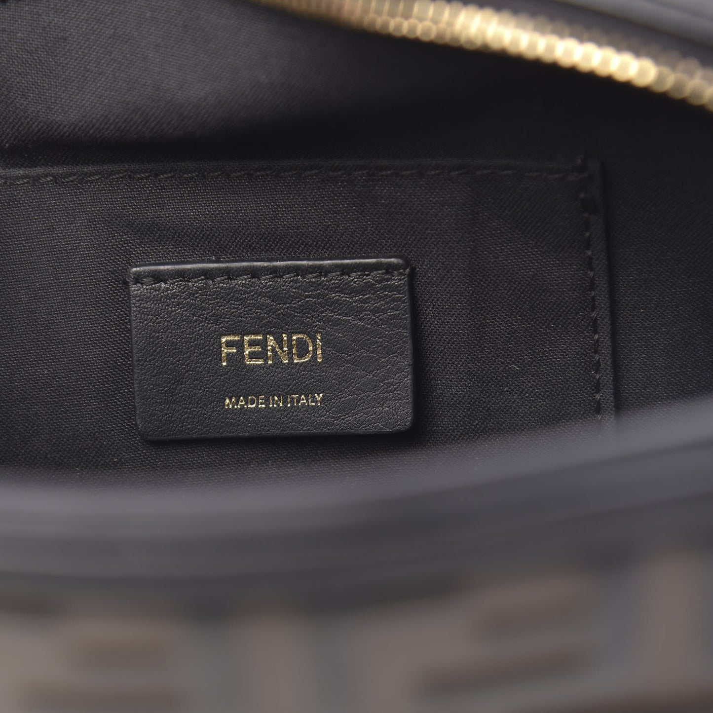 Vitello Century F is Fendi Bi-Color FF 1974 Embossed Camera Case Maya Black