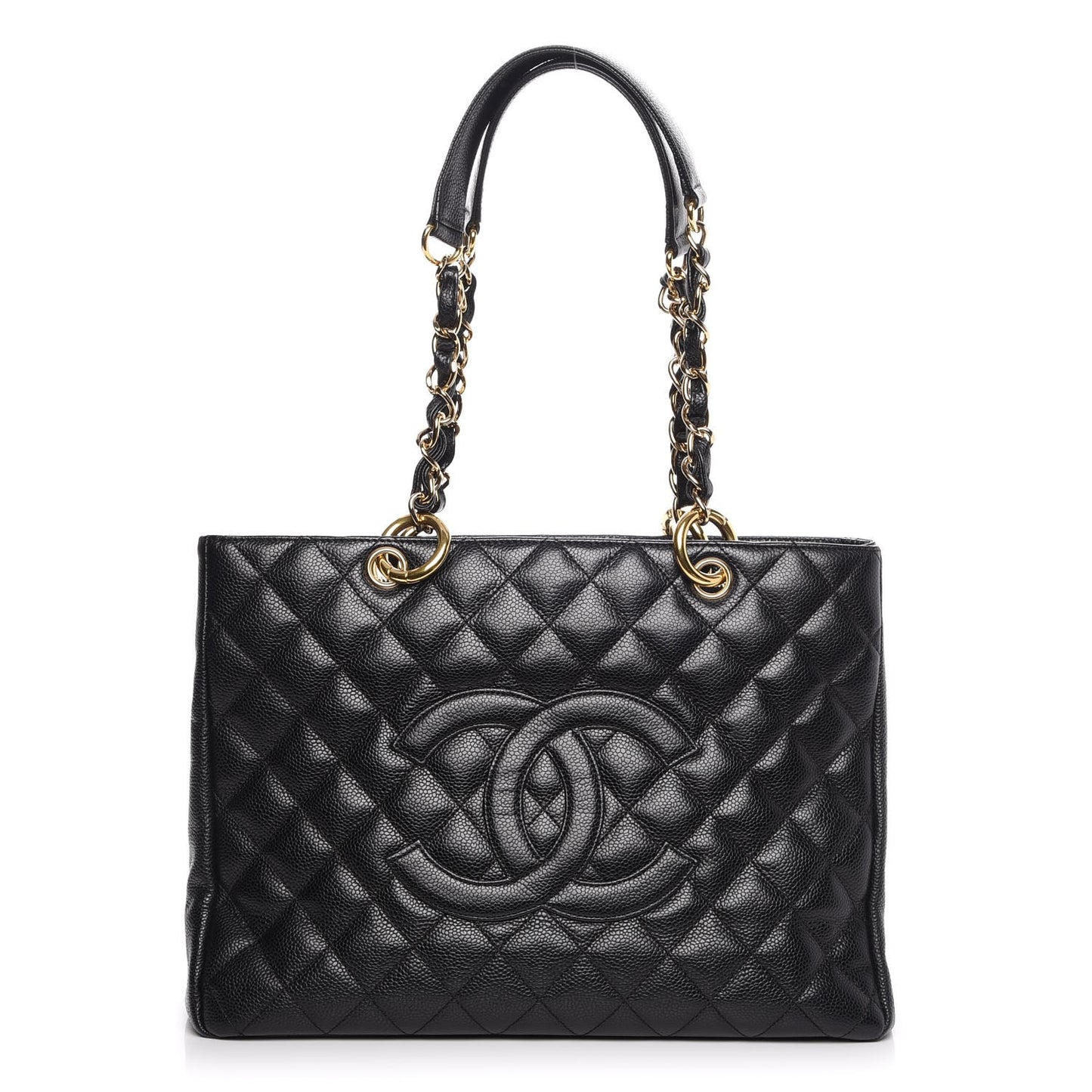 Caviar Quilted Grand Shopping Tote GST Black