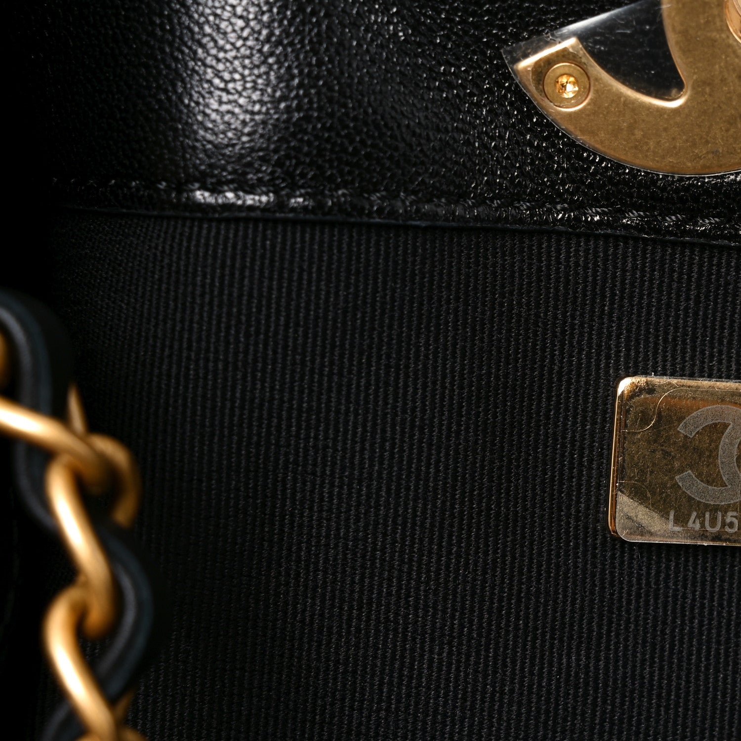 Chanel Suede Calfskin Shiny Lambskin Quilted Large Coco Base Shopping Bag Beige Black 7 of 10