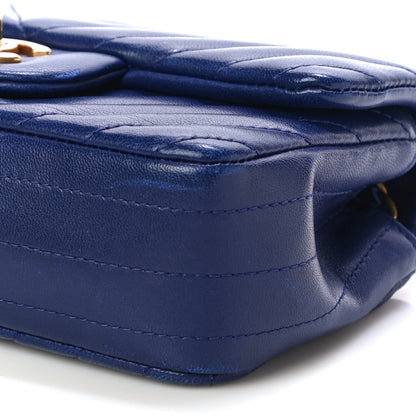Chanel Lambskin Chevron Quilted Extra Mini Rectangular Flap Blue 9 of 14