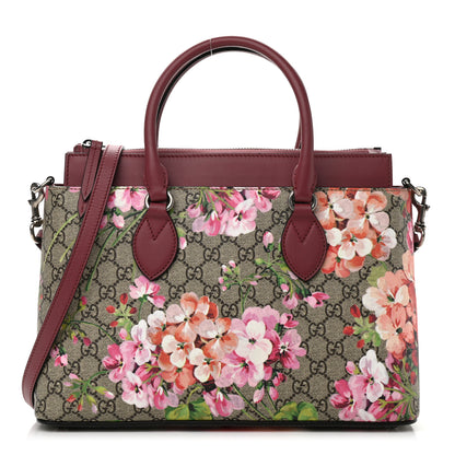 Gucci GG Supreme Monogram Blooms Small Zip Top Tote Beige Multicolor Dry Rose 1 of 13