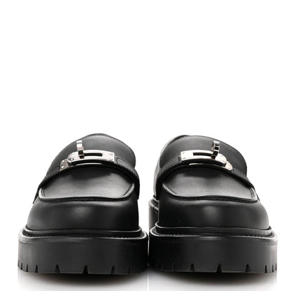 Hermes Calfskin Womens Icone Loafers 36.5 Black 3 of 10