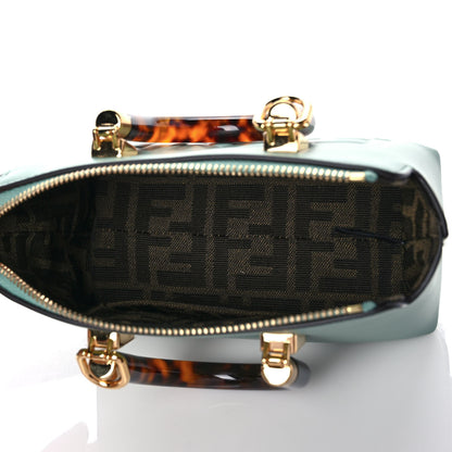 Fendi Vitello King Plexiglass Logo Embossed Mini By The Way Top Handle Boston Bag Menta 5 of 11