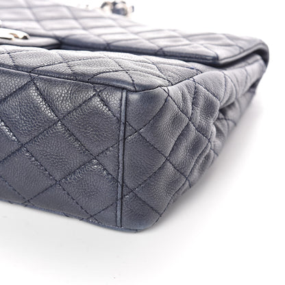 Chanel Washed Caviar Quilted Maxi Single Flap Blue 9 of 11