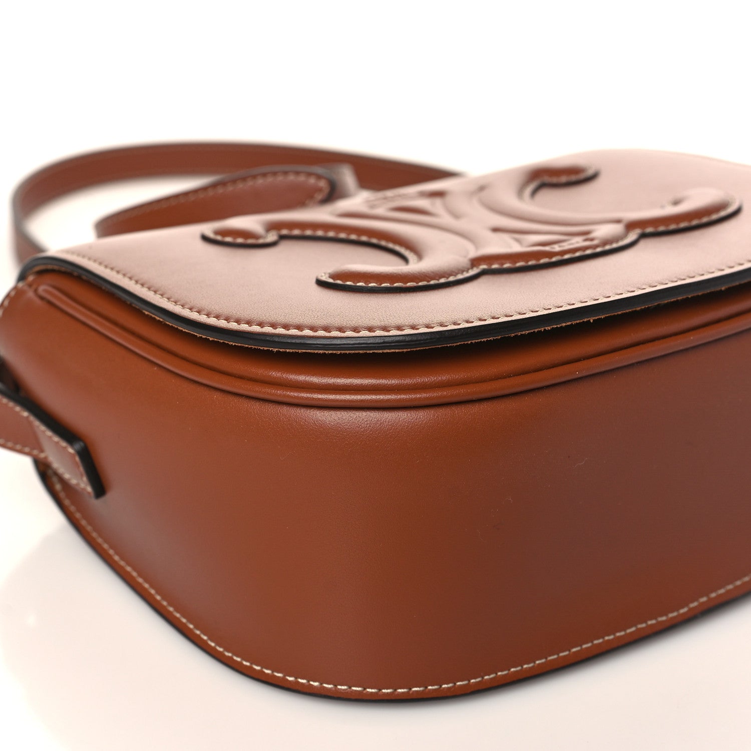 Celine Smooth Calfskin Cuir Triomphe Folco Crossbody Bag Tan 8 of 9