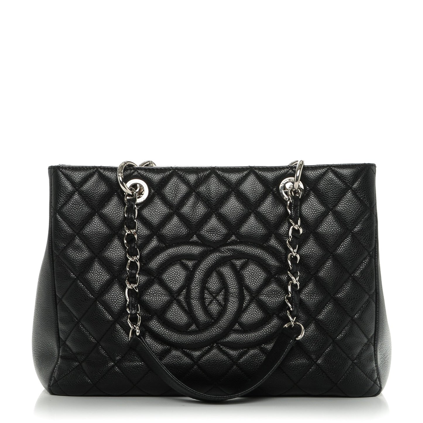 Caviar Quilted Grand Shopping Tote GST Black