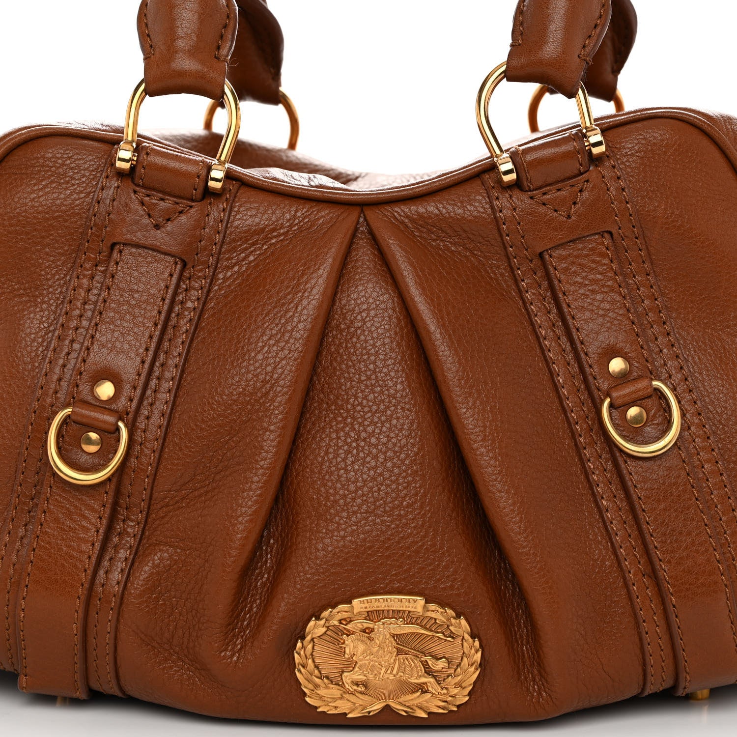Burberry Pebbled Calfskin Small Ashbury Satchel Tan 7 of 10