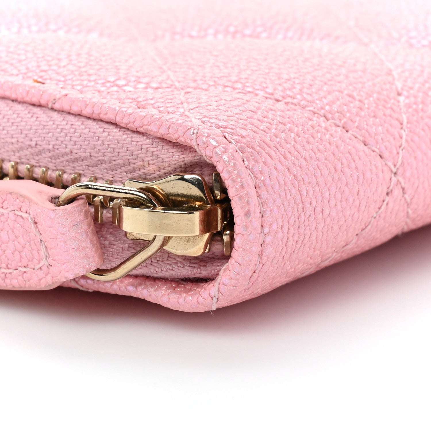 Chanel Iridescent Caviar Quilted Zip Coin Purse Pink 11 of 11
