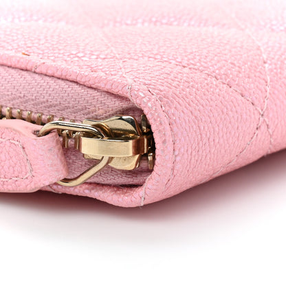 Chanel Iridescent Caviar Quilted Zip Coin Purse Pink 11 of 11