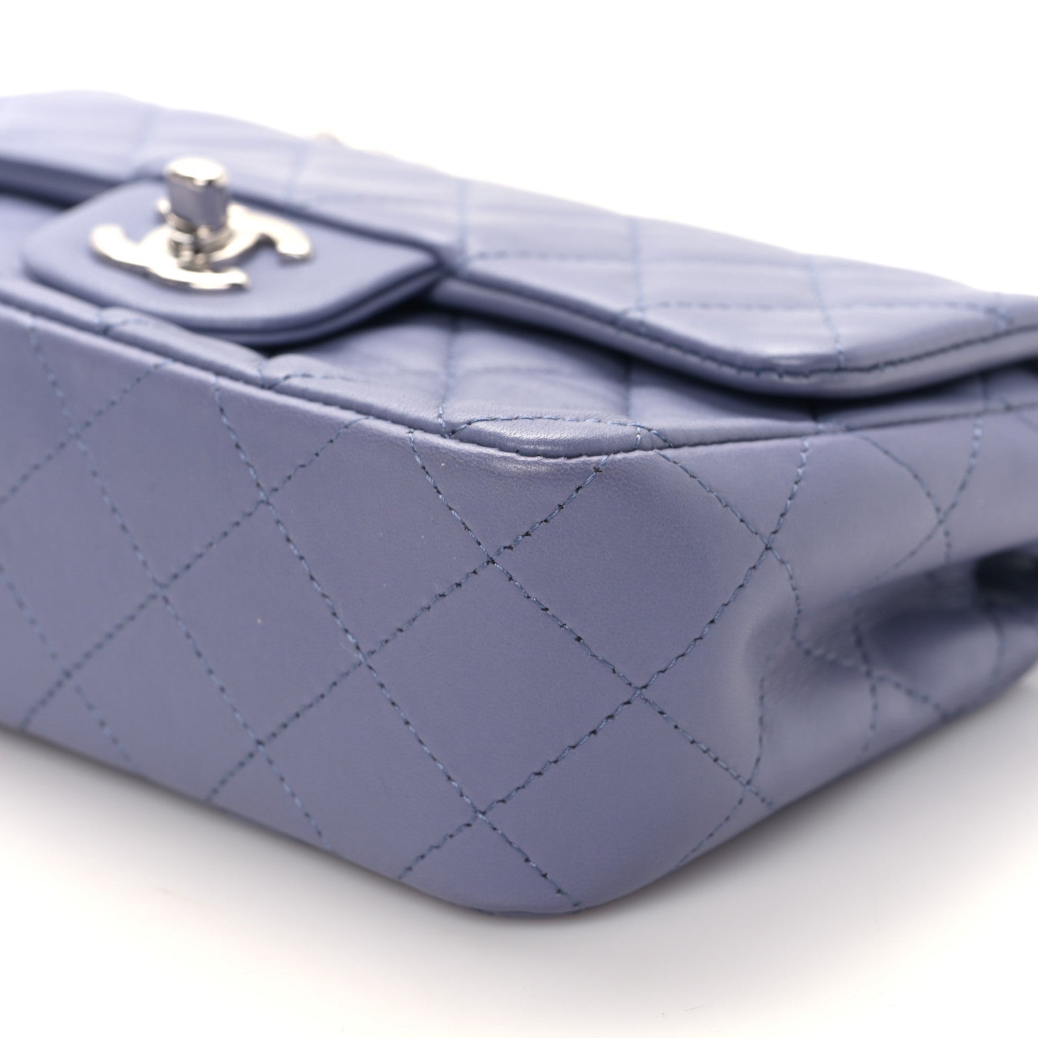 Chanel Lambskin Quilted Mini Rectangular Flap Light Purple 9 of 9