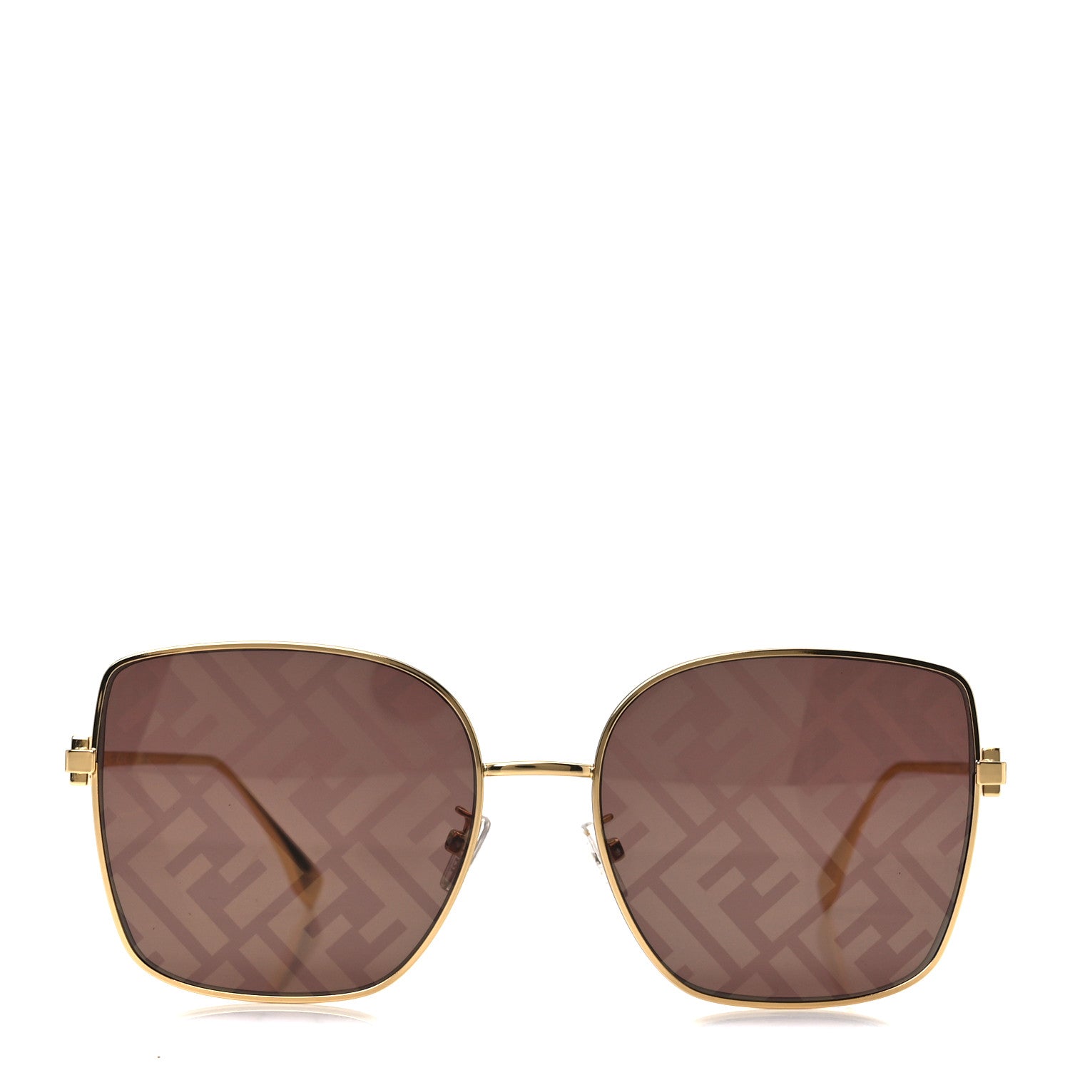 Fendi Metal Baguette Square Sunglasses FE40013U Gold Brown 2 of 7