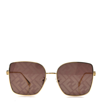 Fendi Metal Baguette Square Sunglasses FE40013U Gold Brown 2 of 7