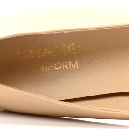 Chanel Lambskin Cap Toe CC Uniform Ballerina Flats 39 Beige Black 9 of 9