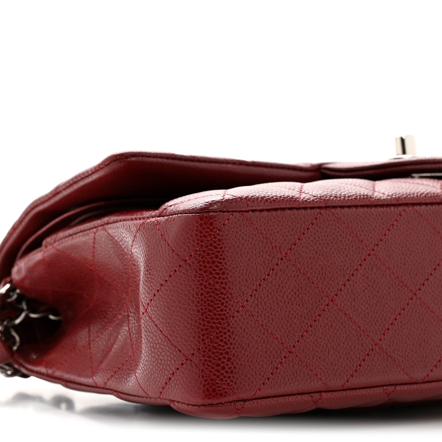 Caviar Quilted Medium Double Flap Burgundy