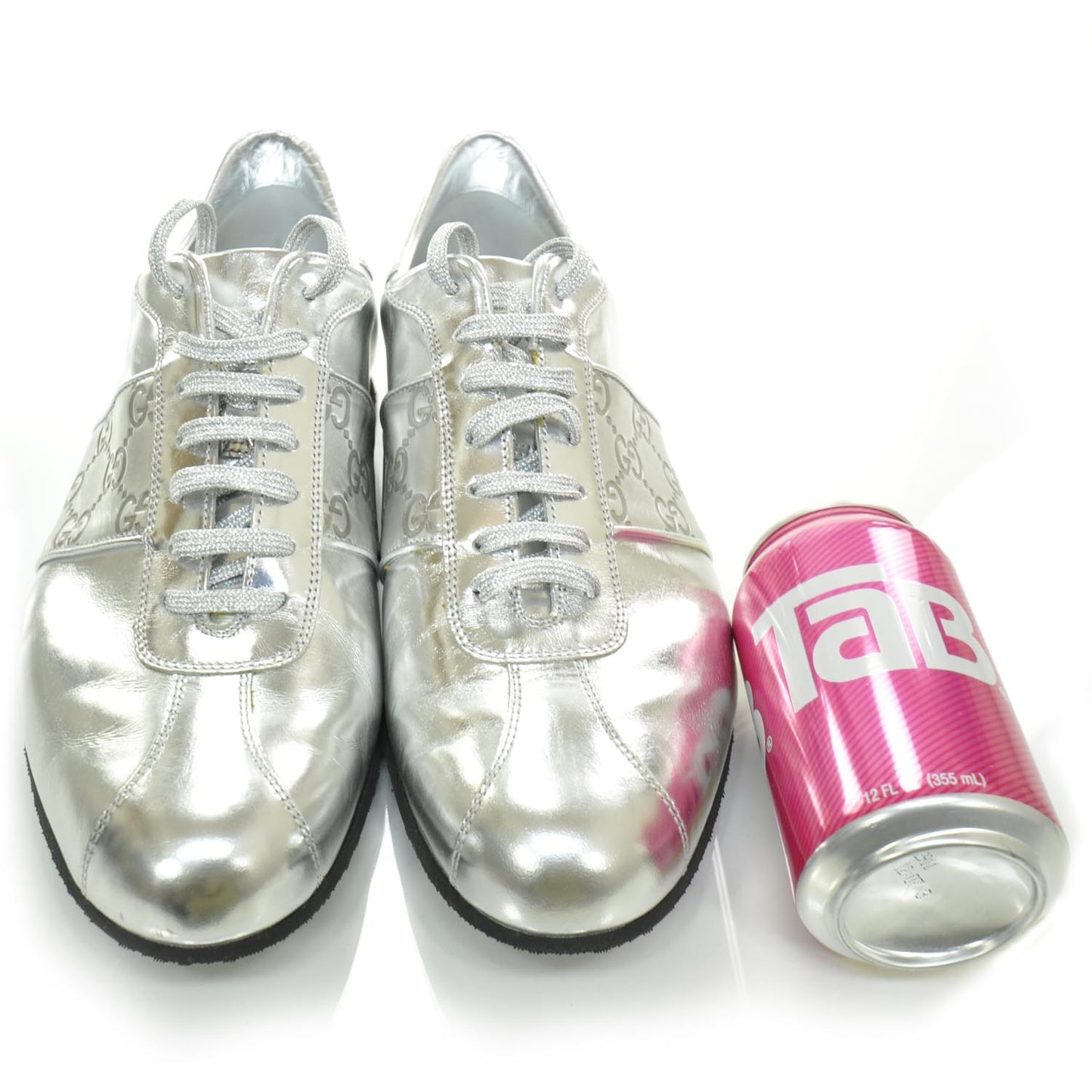 Mens Guccissima Sneakers 9 Metallic Silver