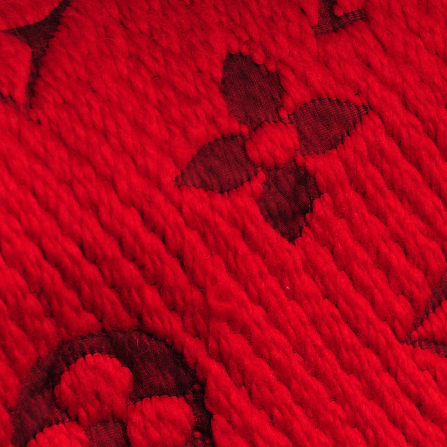 Wool Silk Logomania Scarf Rubis