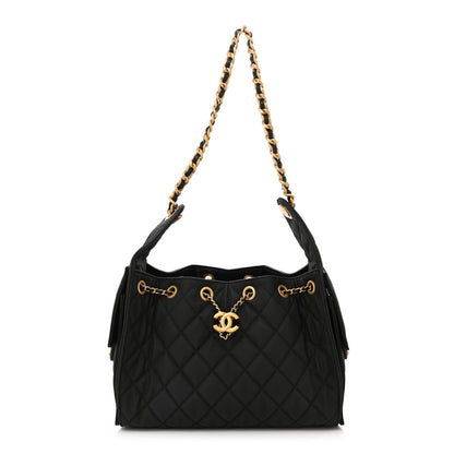 Chanel Canvas Quilted Small Chanel 25 Handbag Black 1 of 11