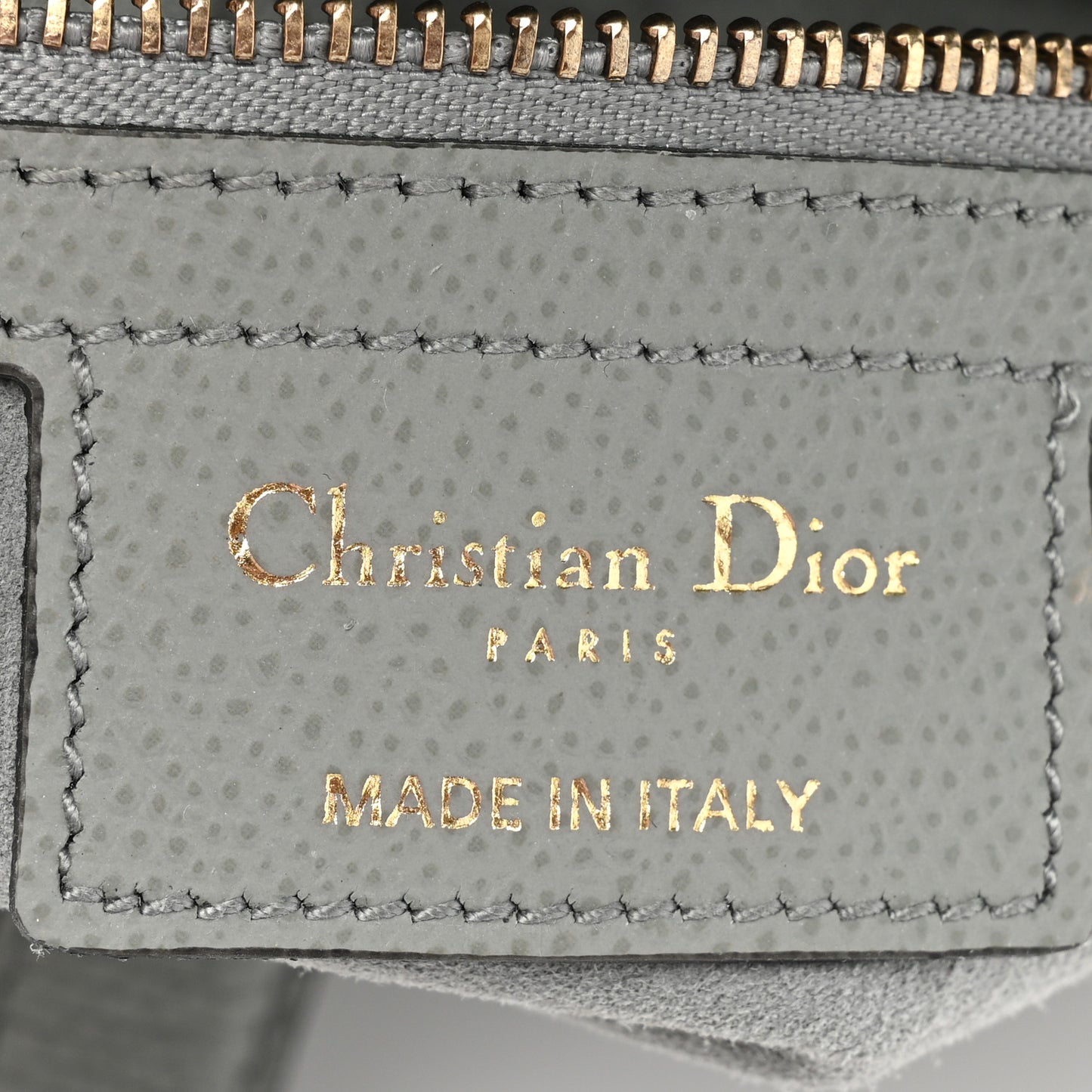 Grained Calfskin Saddle Bag Grey Stone