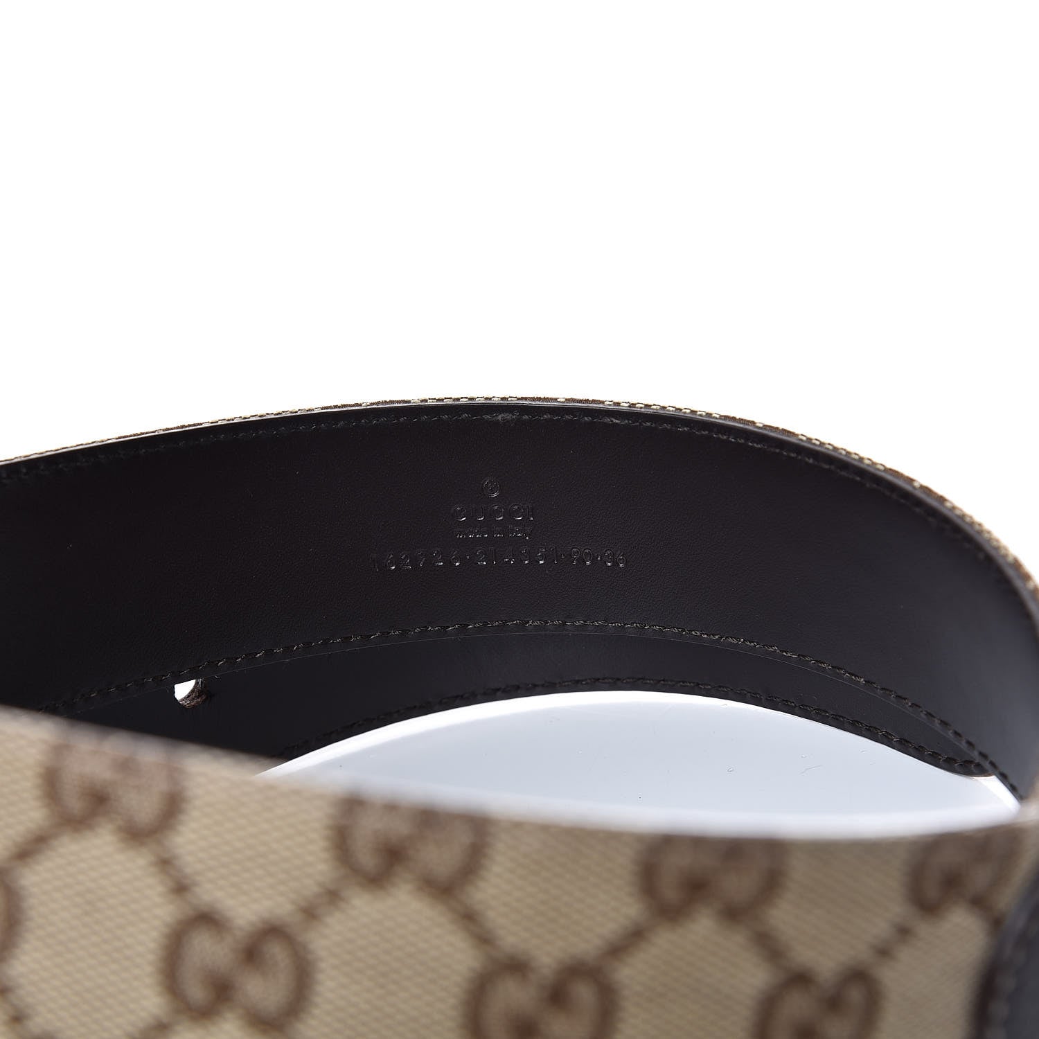 Gucci Calfskin GG Supreme Monogram Belt 90 36 Dark Brown 6 of 6
