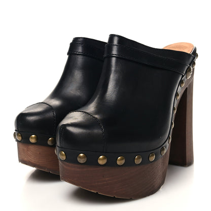 Chanel Calfskin Studded Clog 38.5 Black 3 of 9