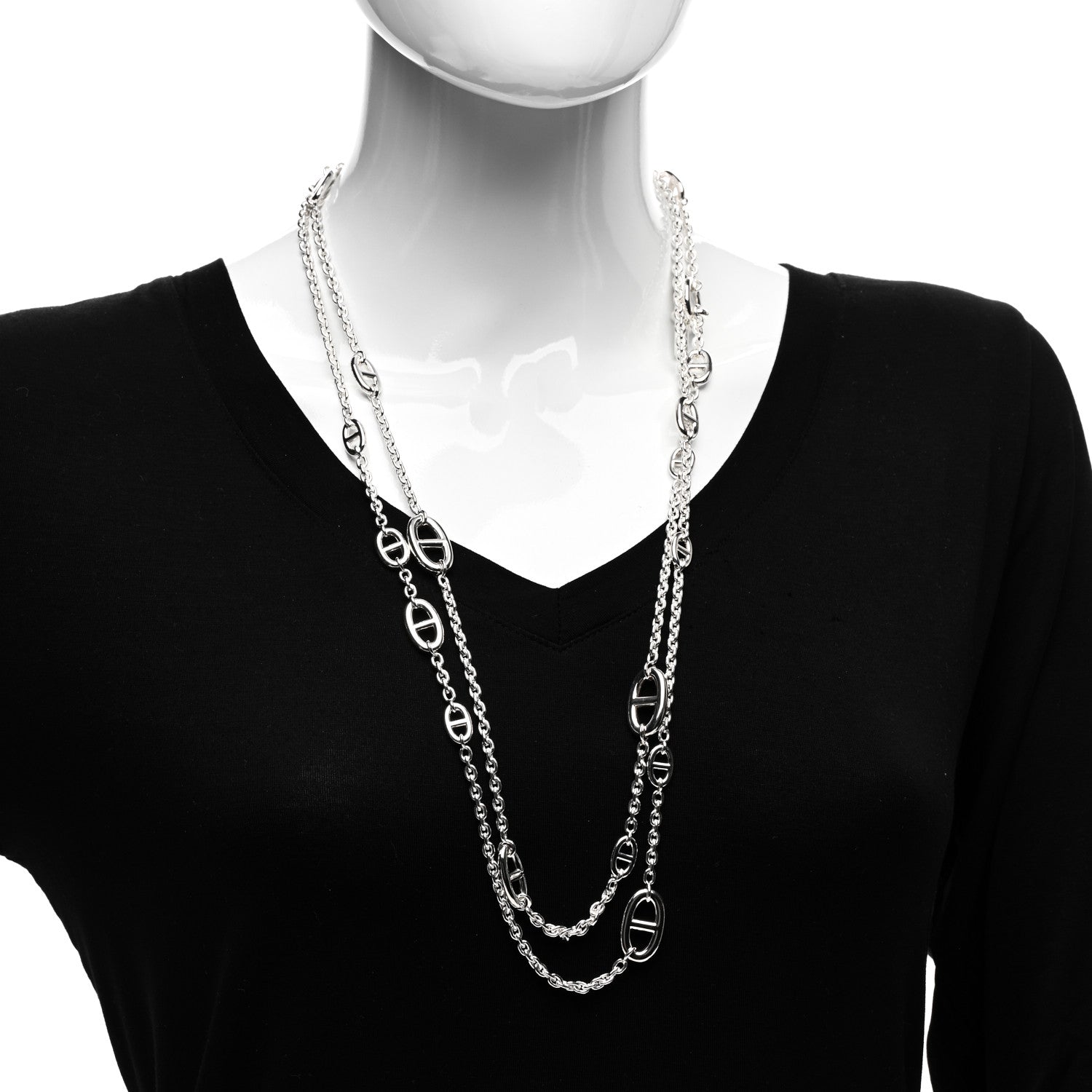 Hermes Sterling Silver Farandole Necklace 160 2 of 5