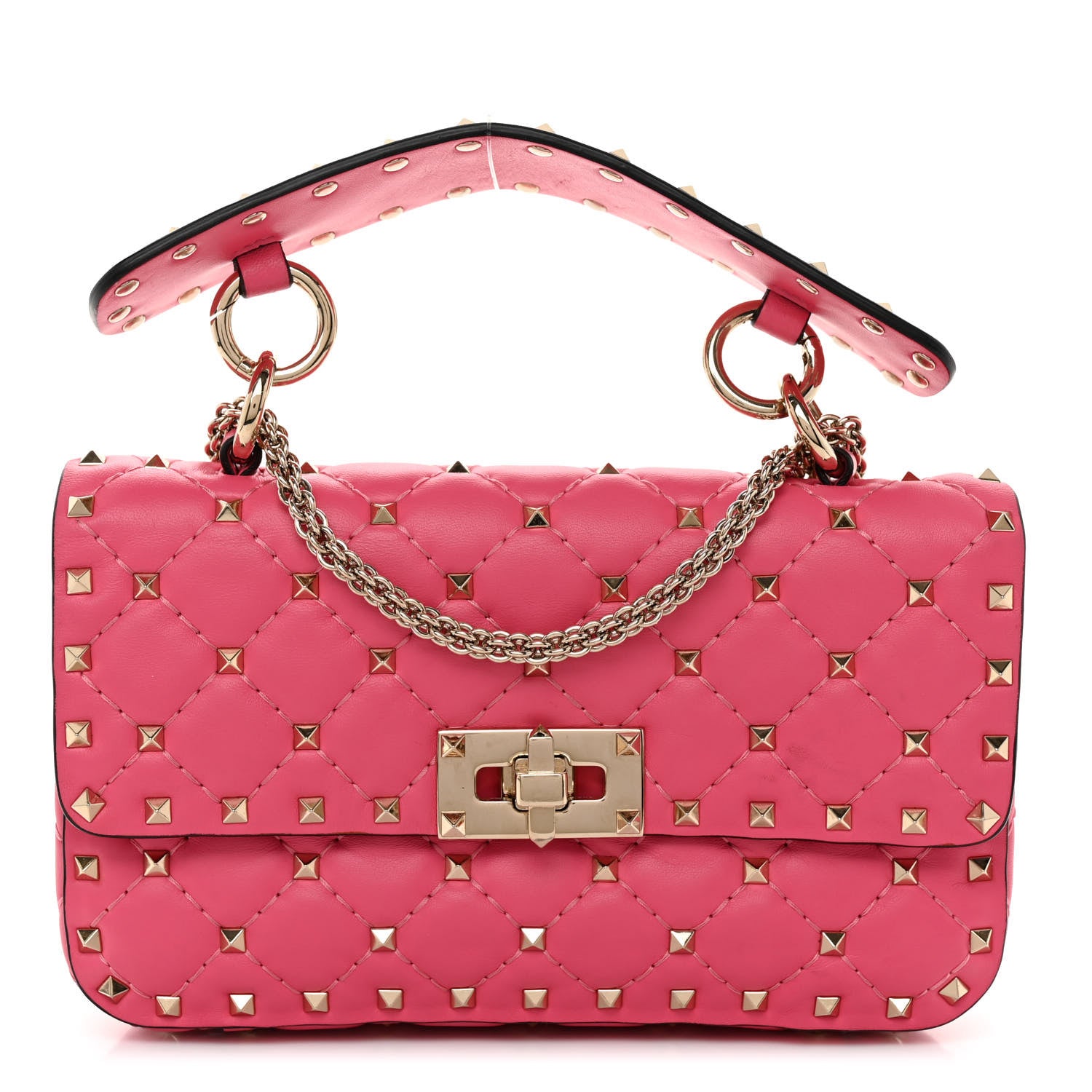 Valentino Garavani Nappa Small Rockstud Spike Shoulder Bag Shadow Pink 1 of 9