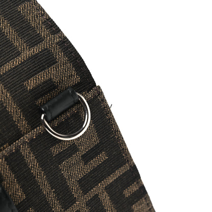 Fendi Recycled Fabric Jacquard Vitello Grace FF 1974 Baguette Belt Pouch Tobacco Moro Black 11 of 12