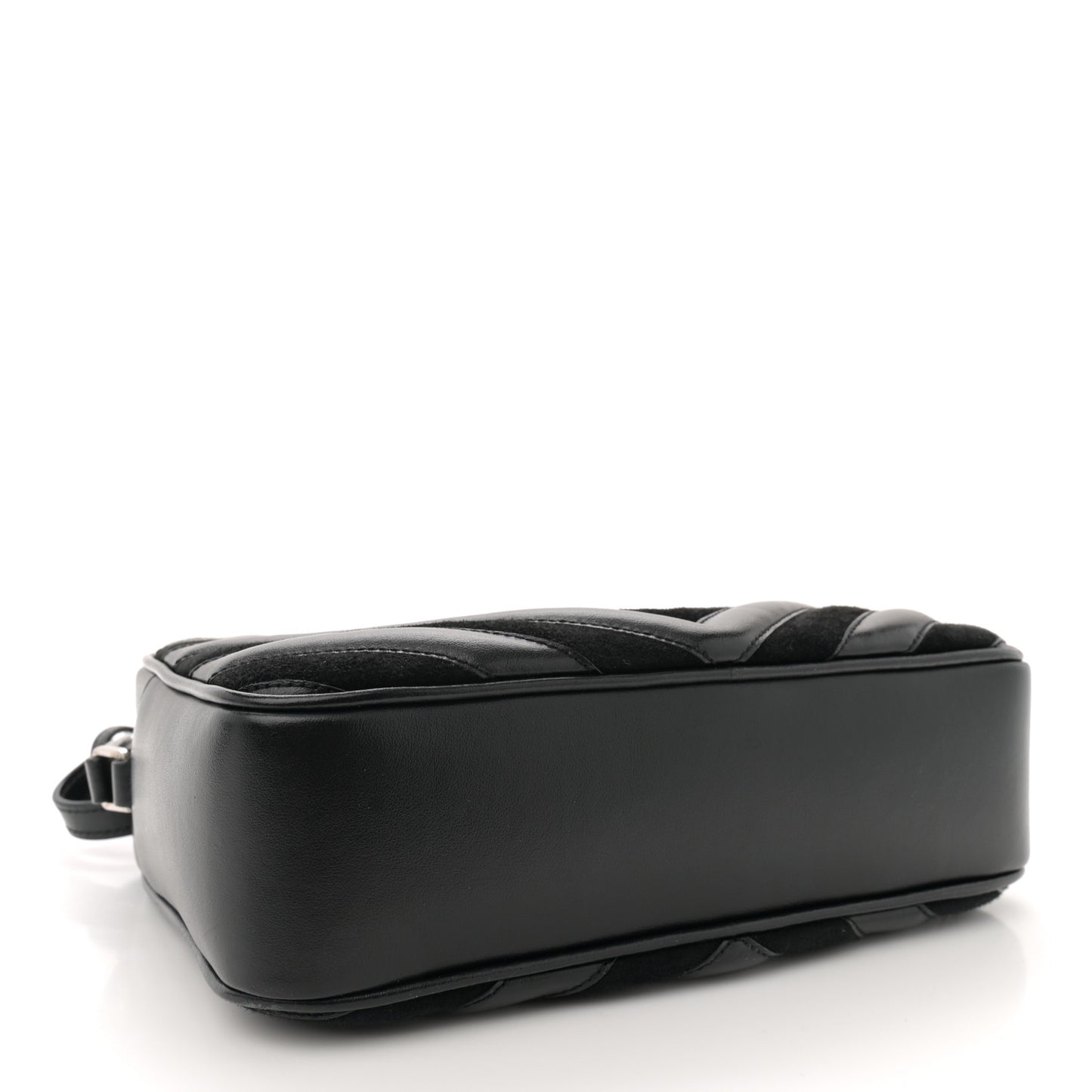 Calfskin Suede Matelasse Monogram Lou Camera Bag Black