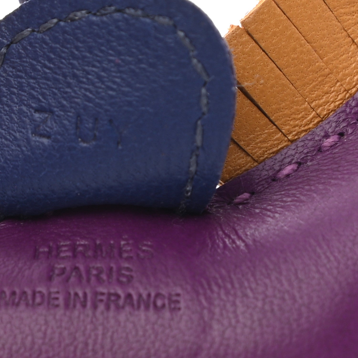 Hermes Milo Lambskin Grigri Rodeo Horse Bag Charm PM Violet Sesame Bleu Saphir 3 of 5