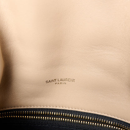 Saint Laurent Lambskin Quilted Toy Loulou Puffer Monogram Chain Satchel Nude Powder 6 of 12